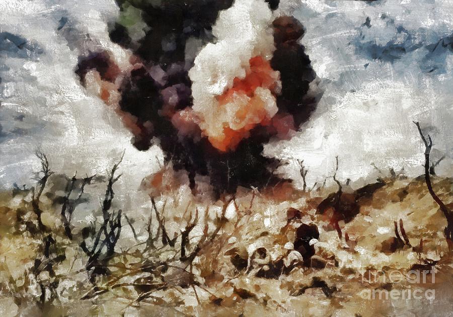 Marine Demolition, WWII Painting by Esoterica Art Agency