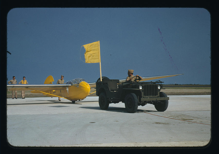 Marine glider at Page Field, Parris Island Painting by Palmer, Alfred T