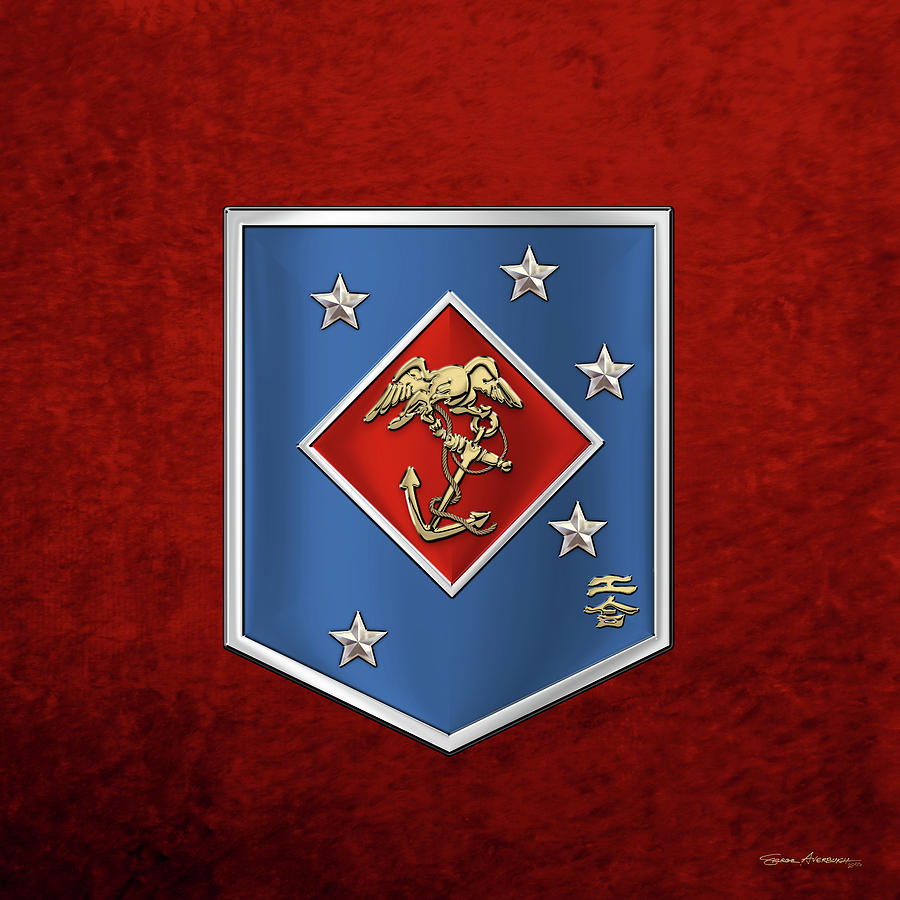 Marine Raider Regiment - Marine Special Operations Regiment  M S O R  Patch over Red Velvet Digital Art by Serge Averbukh