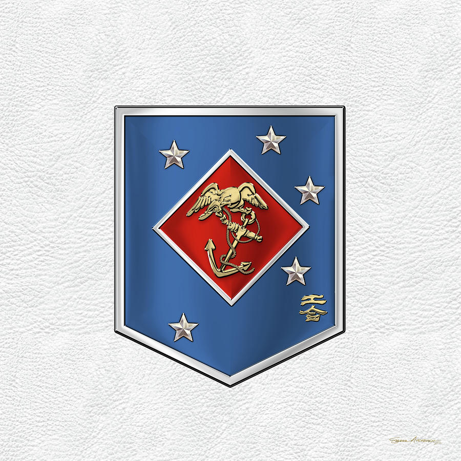 Marine Raider Regiment - Marine Special Operations Regiment  M S O R  Patch White Leather Digital Art by Serge Averbukh