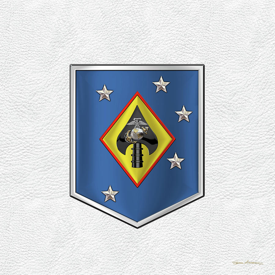 Marine Raider Support Group -  M R S G  Patch White Leather Digital Art by Serge Averbukh