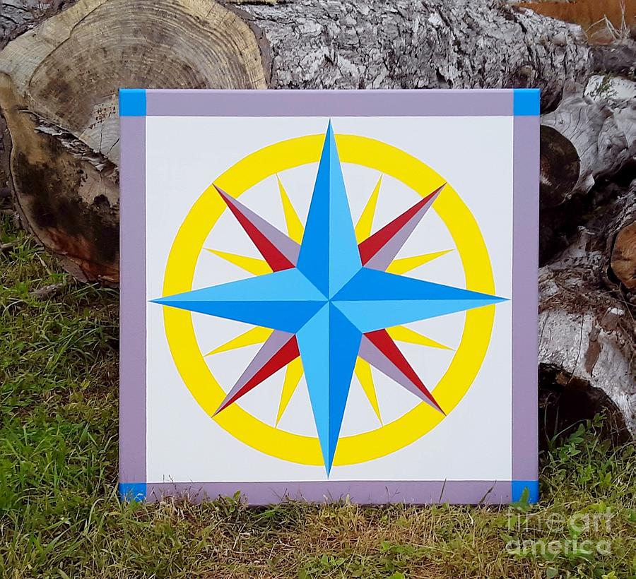 Mariner S Compass Barn Quilt Painting By Rose Mapel