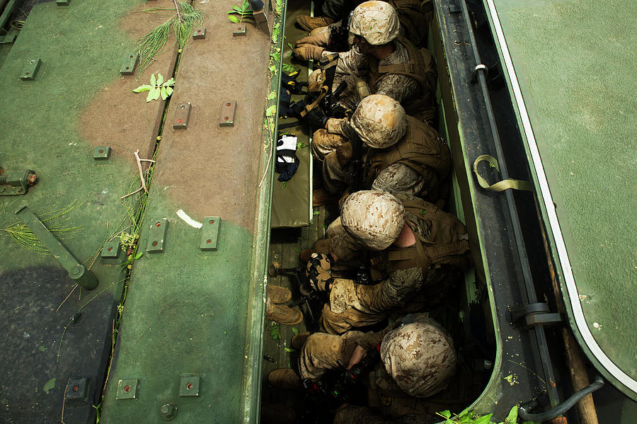 Transportation Photograph - Marines Prepare To Disembark Amphibious by Stocktrek Images