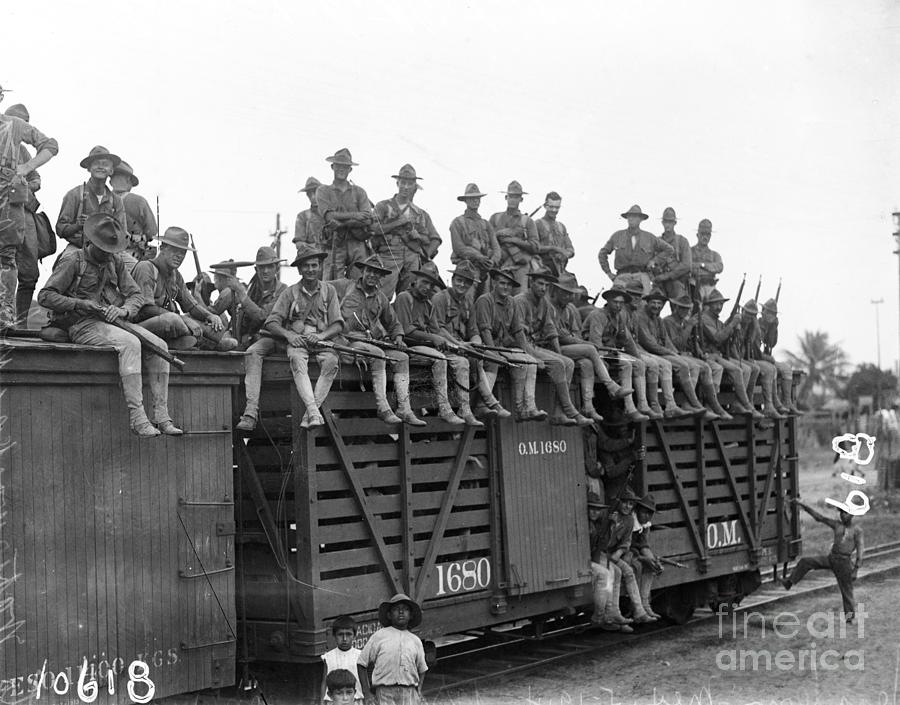 Marines Seated, Standing On Train Photograph by Bettmann