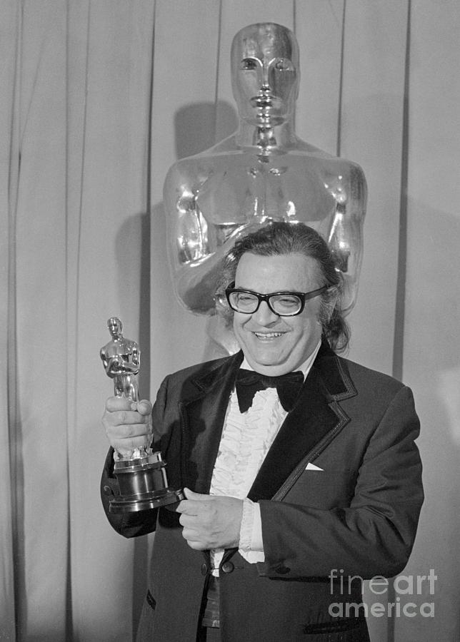 Mario Puzo Holding His Oscar Photograph by Bettmann