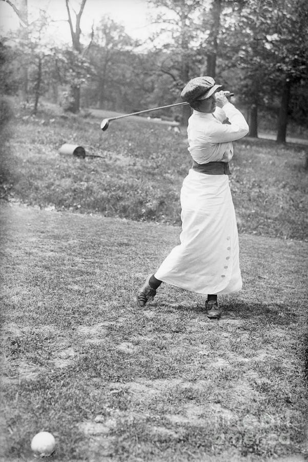 Marion Hollins Swings Golf Club Photograph by Bettmann