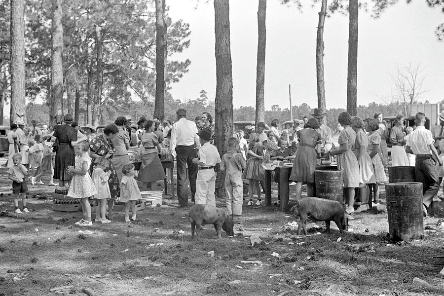 Marion Post Wolcott - Picnic at Irwinville Farms, Georgia, on May Day, 1939 Painting by Celestial Images