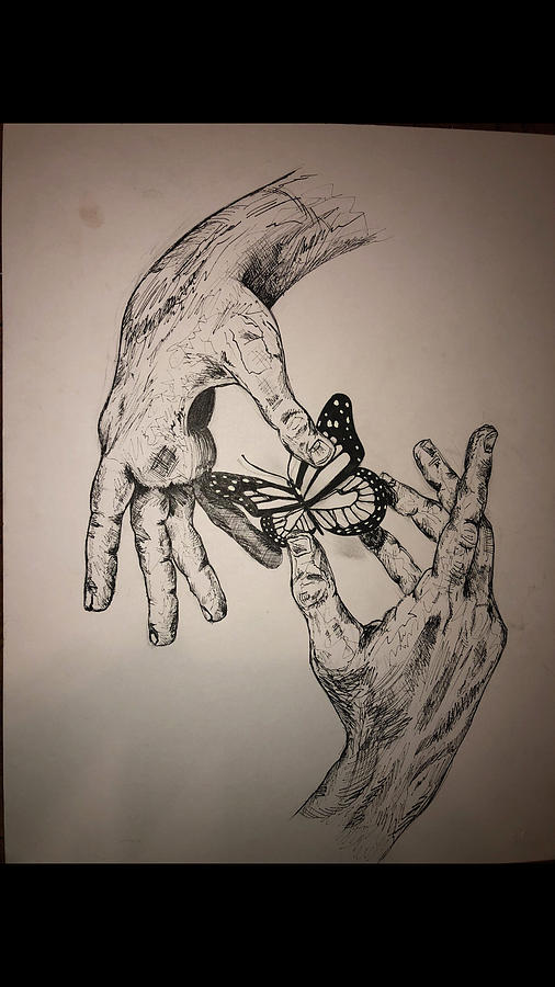 Mariposa Hands Drawing by Emily Castillo - Fine Art America