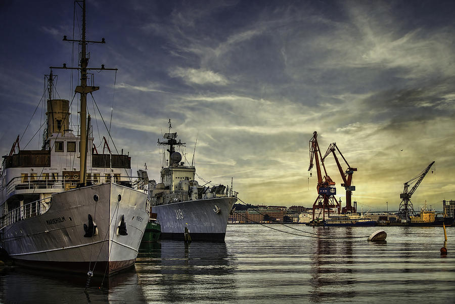 Crane Photograph - Maritime by Klas Martin Thorsson