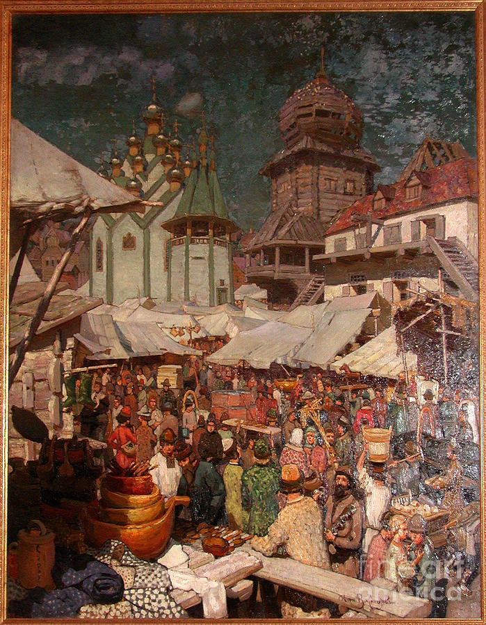 Market 17th Century, 1903 Drawing by Heritage Images