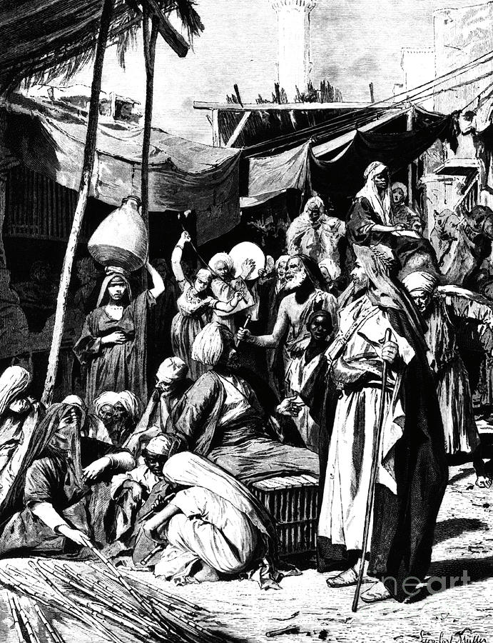 Market At Tantah, Egypt, 1880 by Print Collector