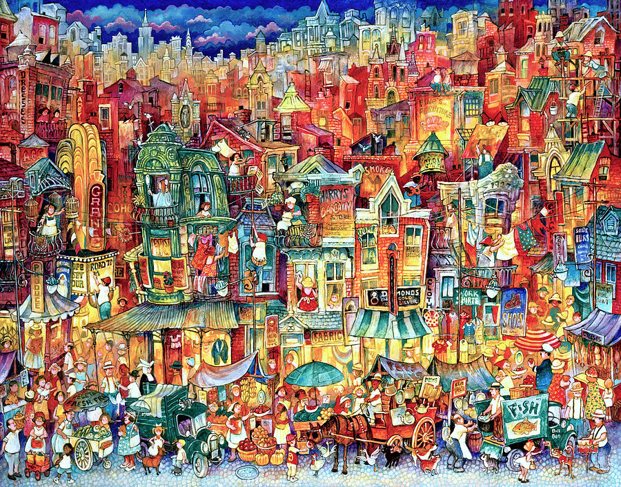 City Painting - Market Day by Bill Bell