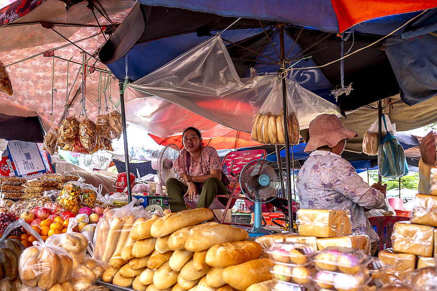 Bread Photograph - Market In Cambodia by Balasubramanian Gv
