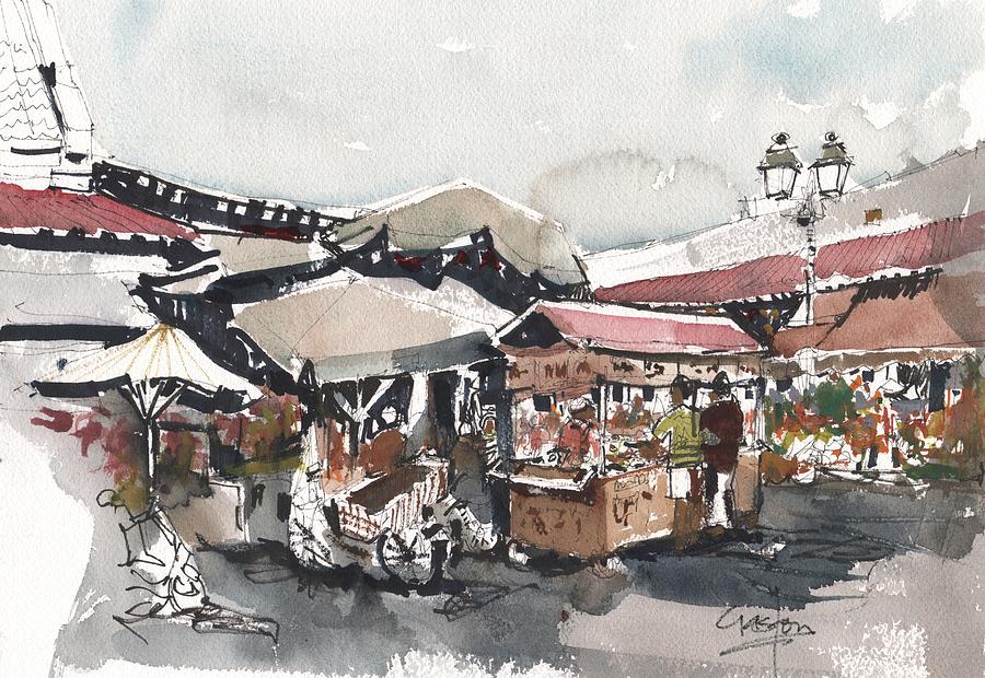 Market in Hoi An Painting by Gaston McKenzie