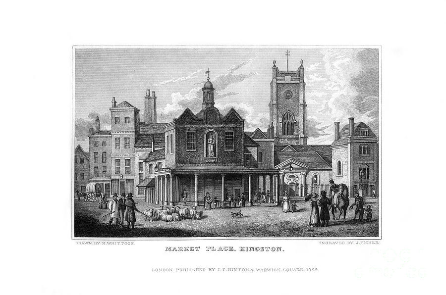 Market Place, Kingston, Surrey Drawing by Print Collector