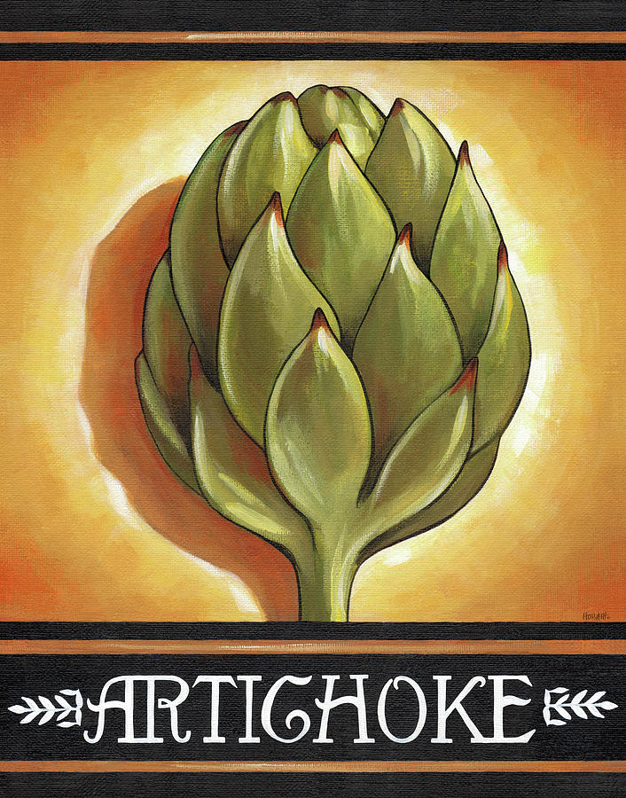 Artichoke Painting - Market Sign Artichoke by Cathy Horvath-buchanan