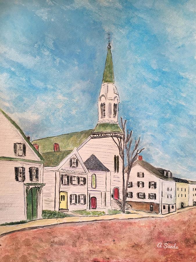 Market Street Baptist Church Painting by Anne Sands