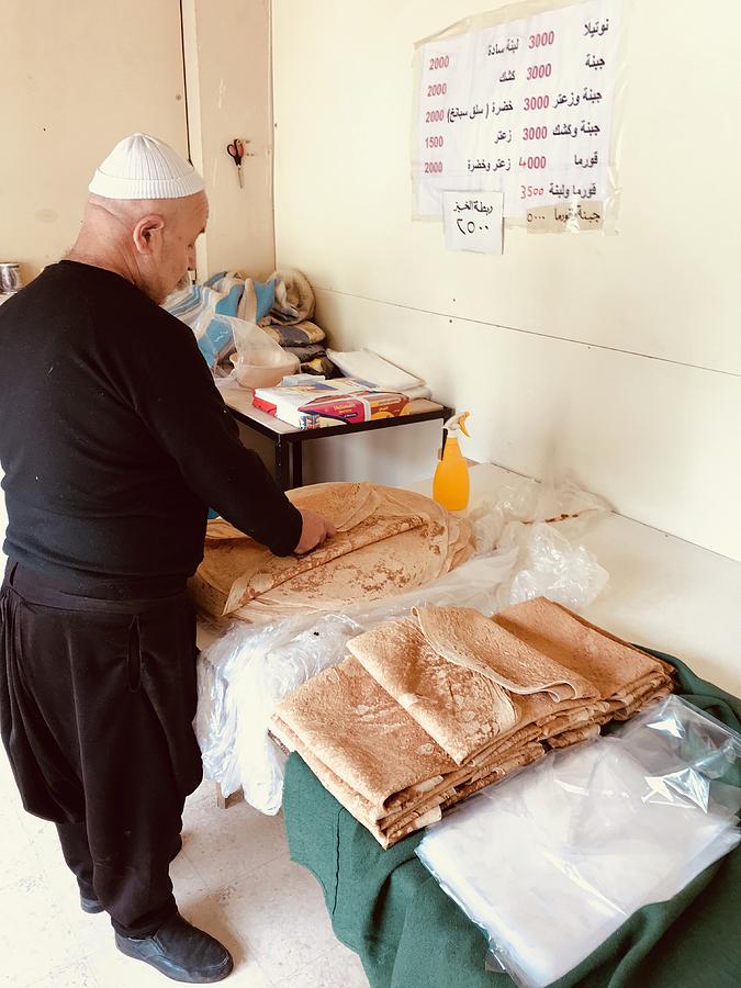 Markuk Bread In The Making In Lebanon  Photograph by Funkpix Photo Hunter