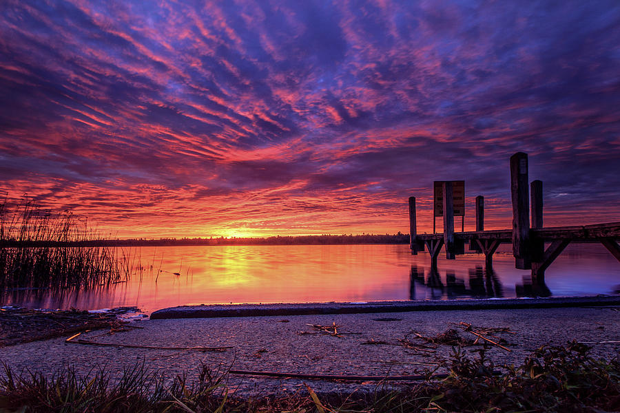 Marl Lake barn burner sunrise Photograph by Ron Wiltse