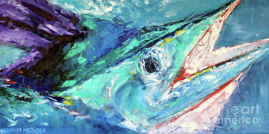 Marlin Three Painting by Alan Metzger