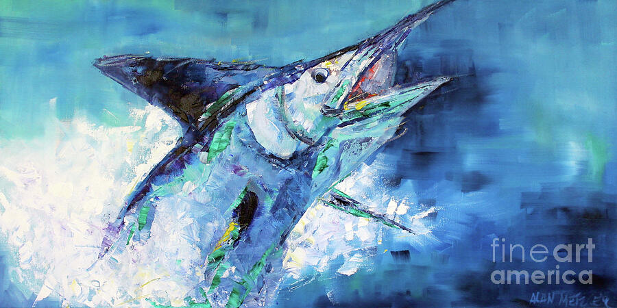 Marlin Two Painting by Alan Metzger
