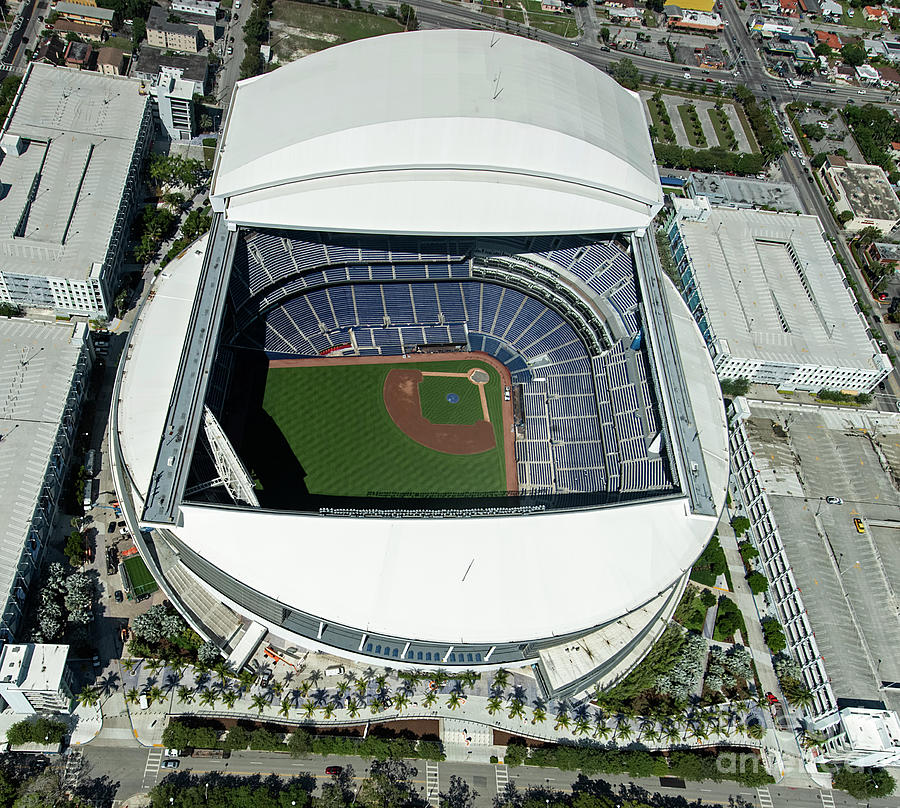 Marlins Park Stadium Aerial Miami Photograph by David Oppenheimer