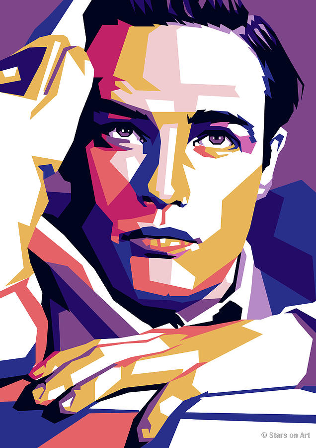 Marlon Brando pop art illustration Digital Art by Movie World Posters
