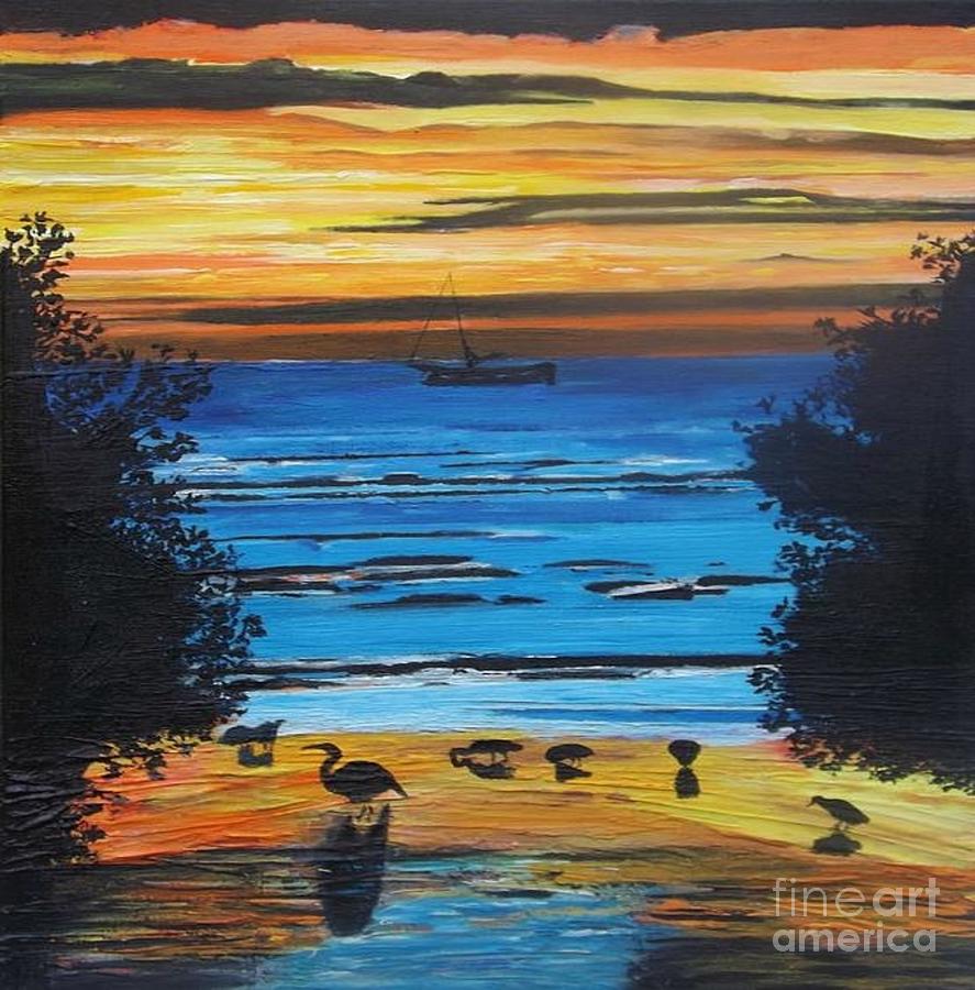 Marmalade Sky, an acrylic landscape Painting by Denise Morgan