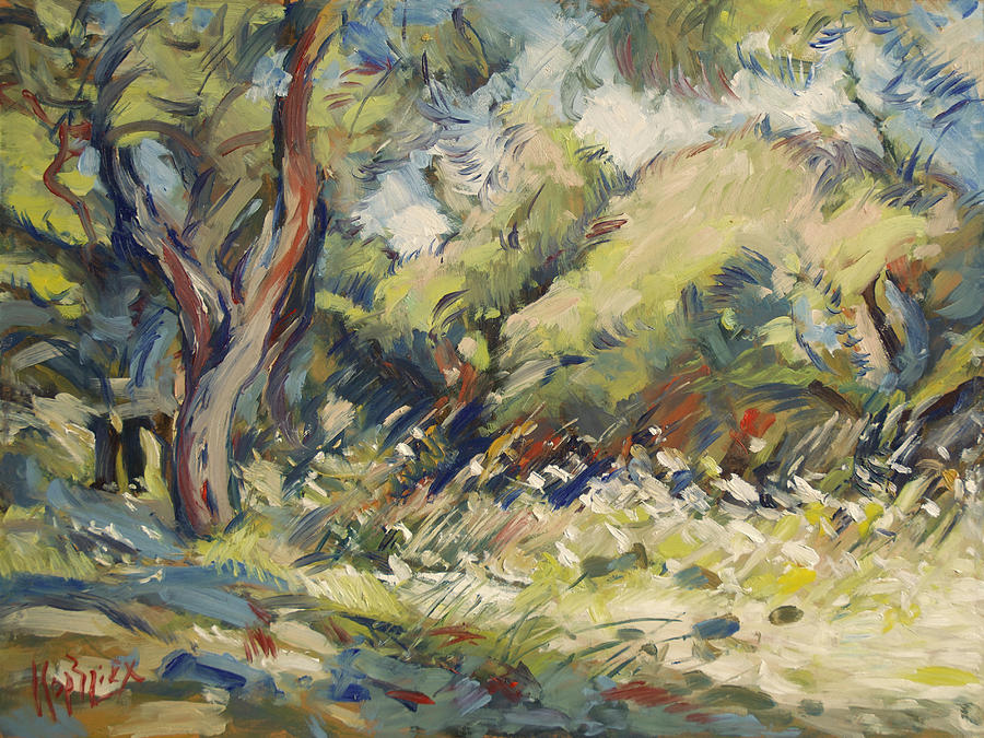 Marmari olive orchard Paxos Painting by Nop Briex