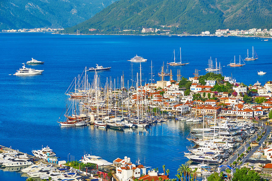 Turkey Photograph - Marmaris Old Town And Harbour, Turkey by Jan Wlodarczyk