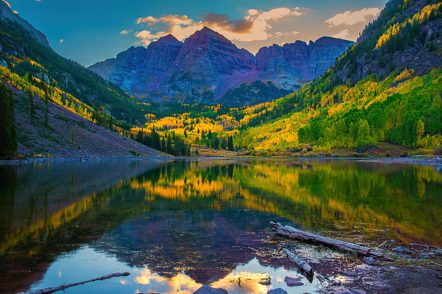 Maroon Bells At Aspen Photograph By Mike He - Fine Art America