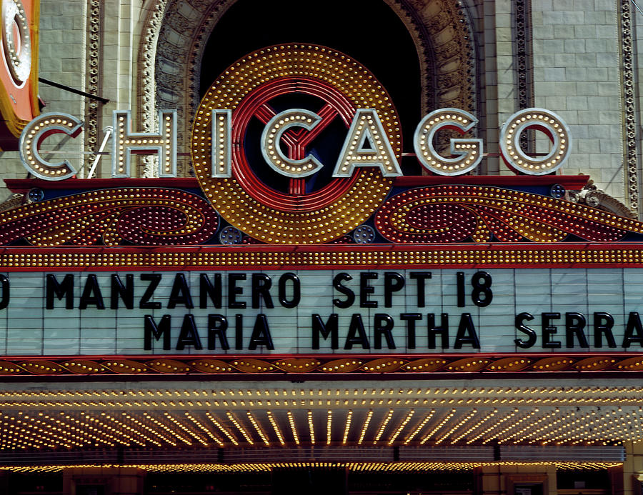 Marquee - Chicago Theatre Painting by Carol Highsmith