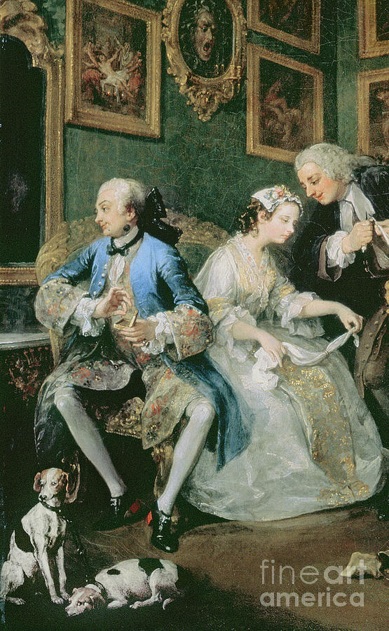 Marriage A La Mode, The Marriage Settlement, 1743  Detail Painting by William Hogarth