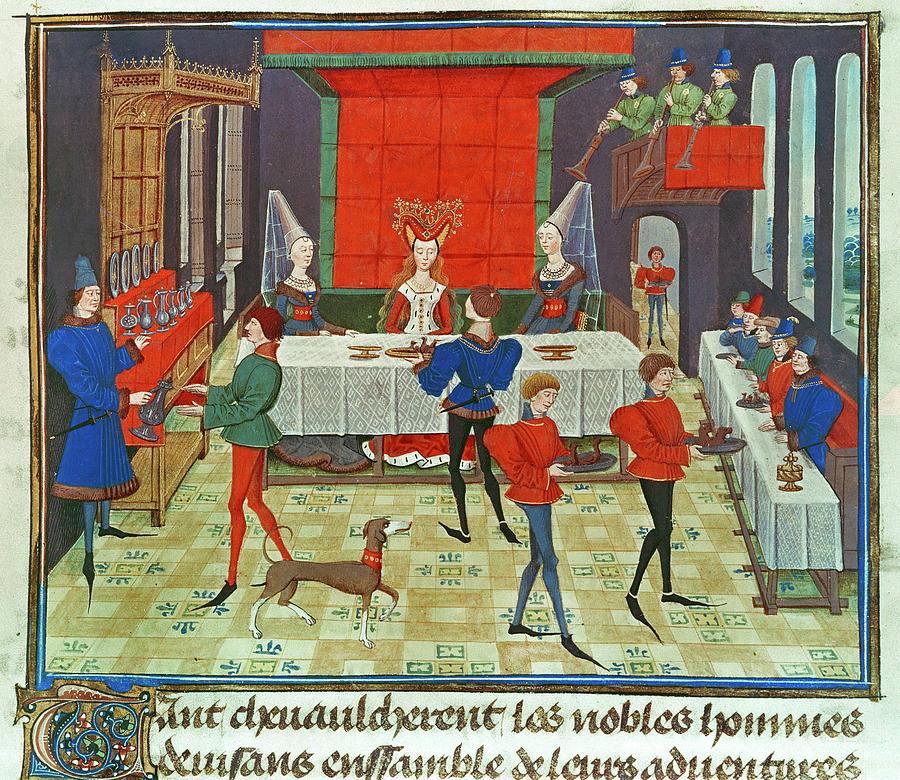 Marriage of Clarisse daughter of King Yvon of Gascony from the 4 fils Aymon, book of Renaud de Mo... Painting by Album