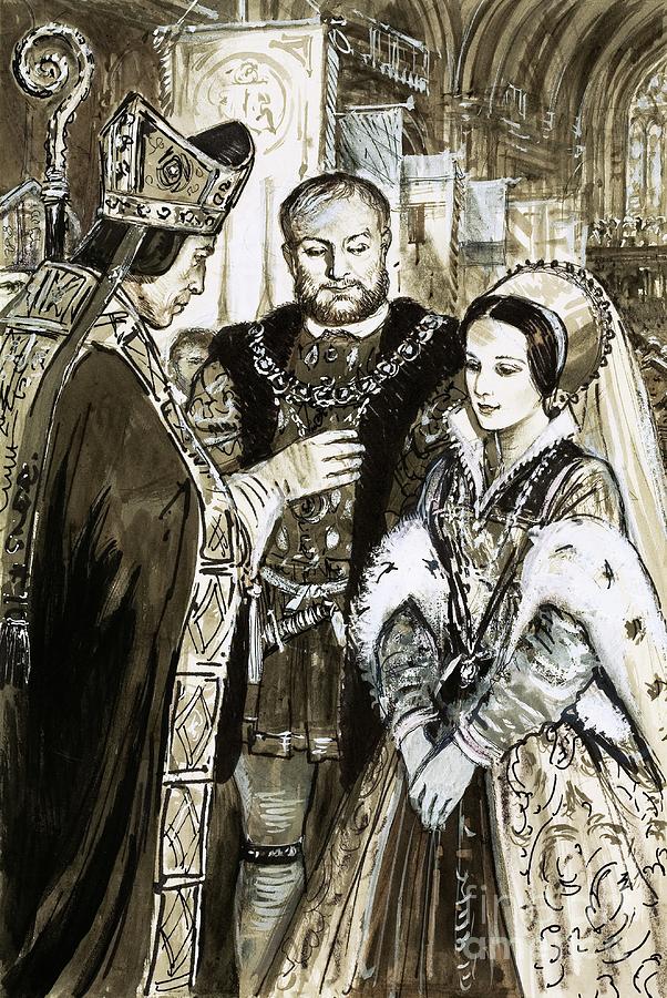 Archbishop Of Canterbury Painting - Marriage Of Henry Viii And Anne Boleyn by Cl Doughty