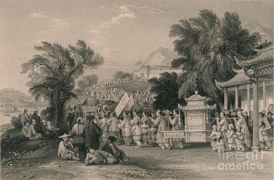 Marriage Procession At The Blue-cloud Drawing by Print Collector