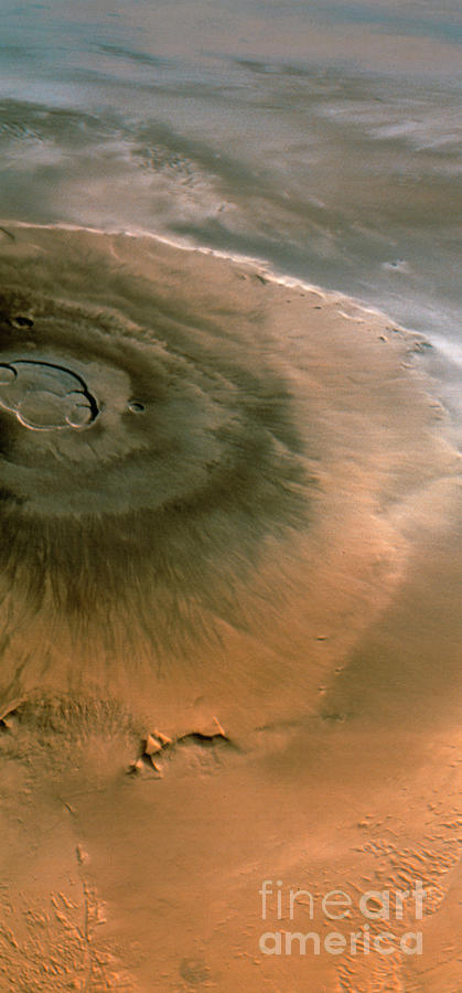 Mars Global Surveyor Image Of Olympus Mons Volcano Photograph by Nasa/science Photo Library
