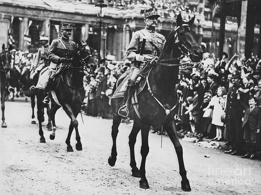 Marshal Foch Leading Parade On Horseback Photograph by Bettmann