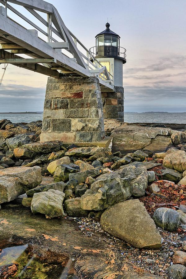 Marshall Point Light from the rocks Photograph by Kyle Lee