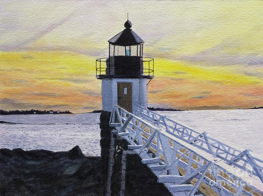 Marshall Point Lighthouse Painting by Bonnie Young