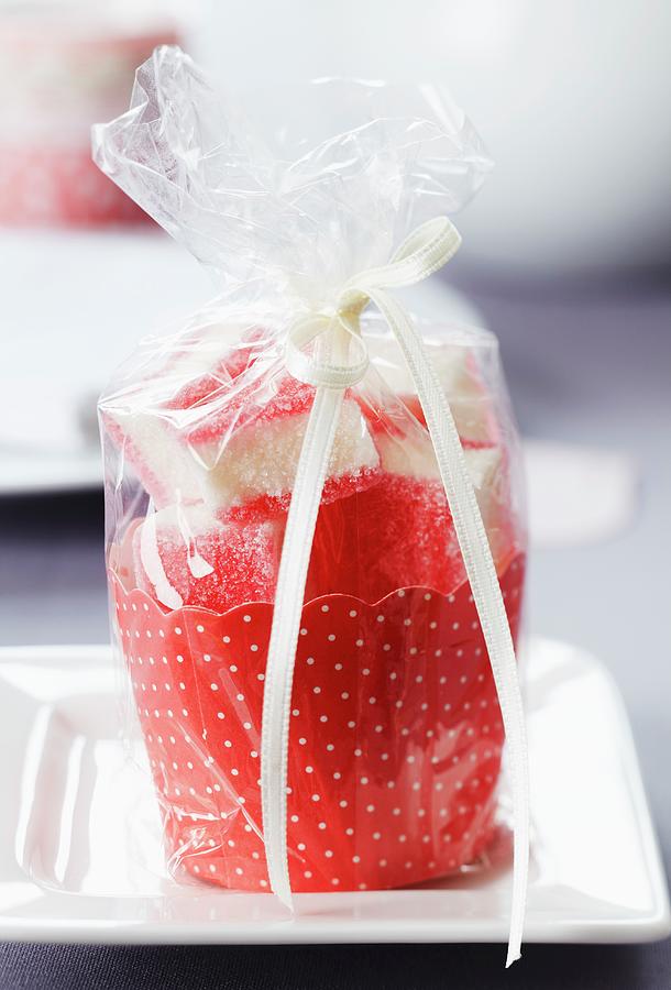 Marshmallows In Paper Cake Case As Guest Favour Photograph by Franziska Taube