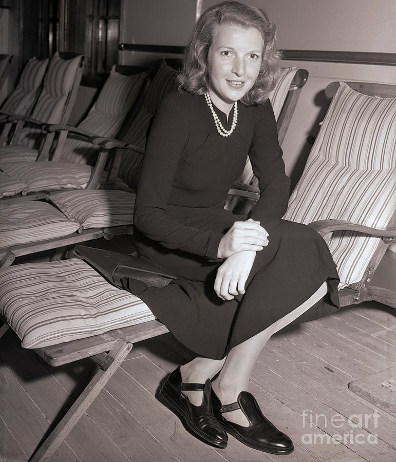 Martha Gellhorn Seated On A Deck Chair Photograph by Bettmann