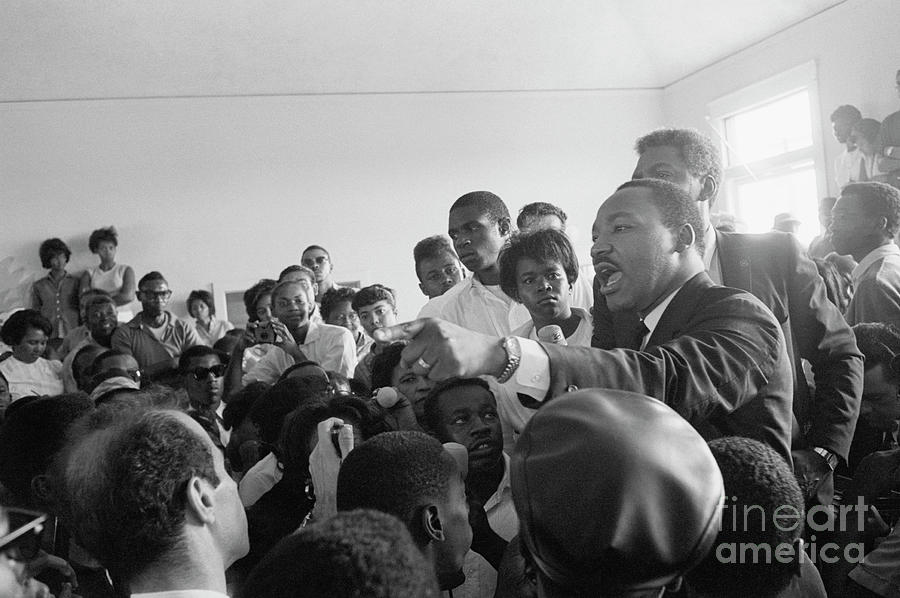 Martin L. King Gesturing Among Crowd Photograph by Bettmann