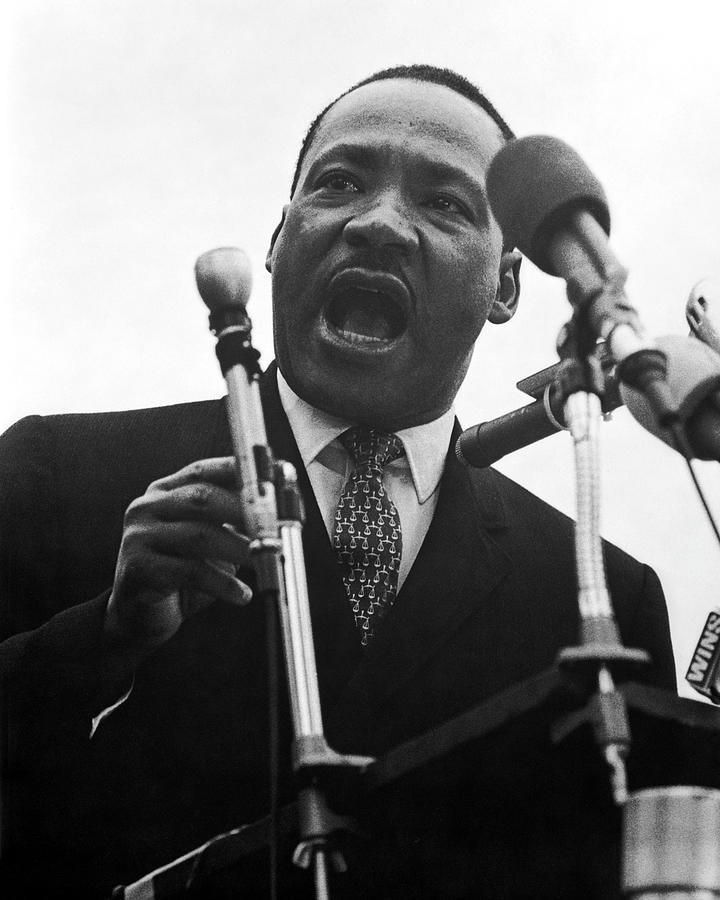 Mlk Photograph - Martin Luther King Jr. Giving A Speech by Globe Photos
