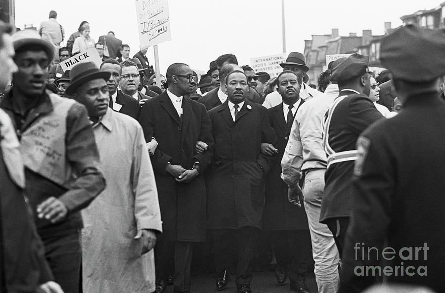 Martin Luther King Leading Protest March by Bettmann