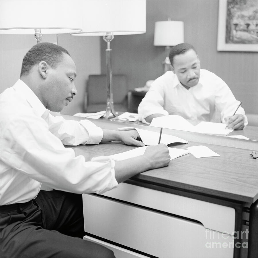 Martin Luther King Sitting At A Hotel Photograph by Bettmann