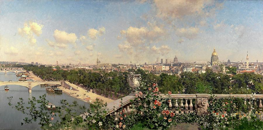 Martin Rico y Ortega / View of Paris, 1883, Spanish School, Oil on canvas. Painting by Martin Rico y Ortega -1833-1908-