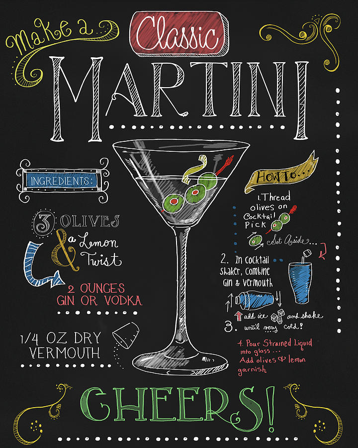 Martini Mixed Media - Martini by Fiona Stokes-gilbert