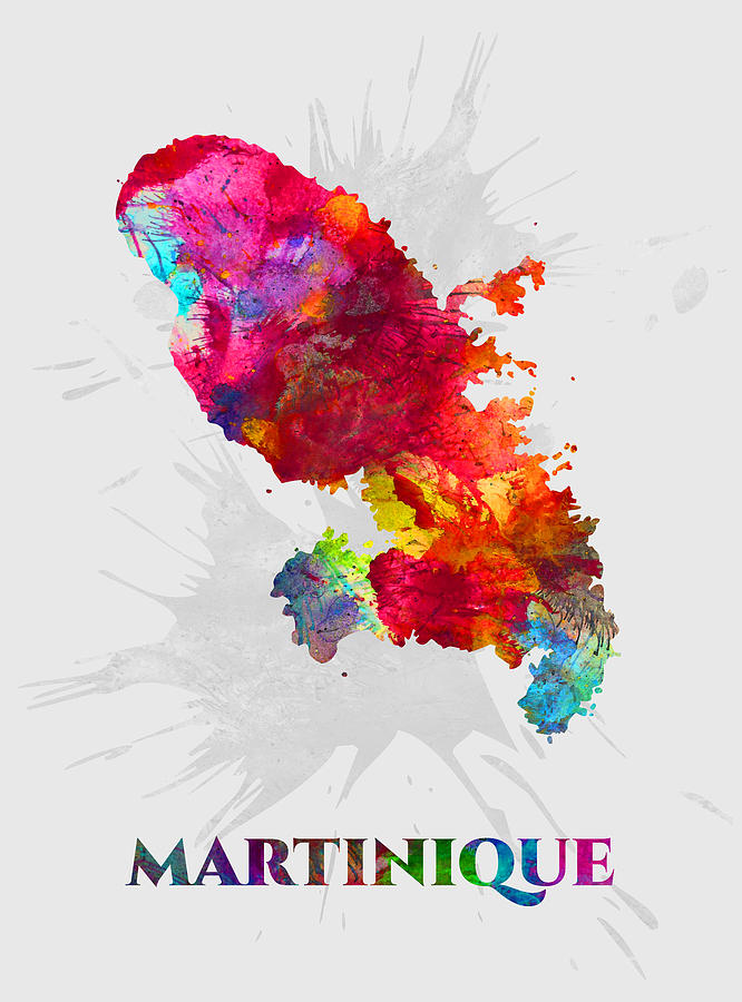Martinique Map Artist Singh Mixed Media By Artguru Official Maps 7272