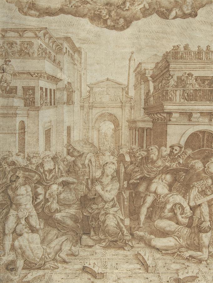 Martyrdom Of Saint Catherine Of Alexandria Drawing by After Bernardino ...